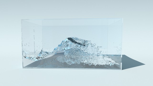 Dam Break fluid simulation rendered with SORT